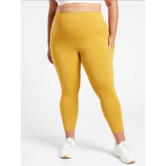 Athleta Ultimate Stash Pocket 7/8 Tight in Oxidized Yellow (Mustard) - Picture 1 of 7